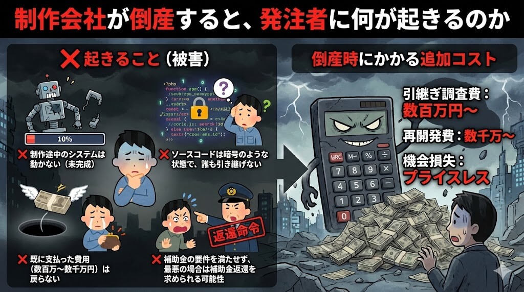 制作会社が倒産すると、発注者に何が起きるのか