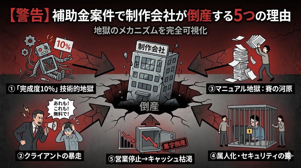 補助金案件で制作会社が倒産する5つの理由