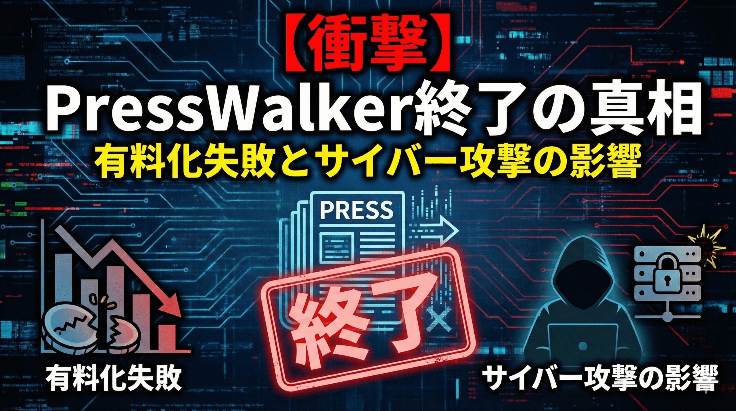 【衝撃】PressWalker終了の真相｜有料化失敗とサイバー攻撃の影響