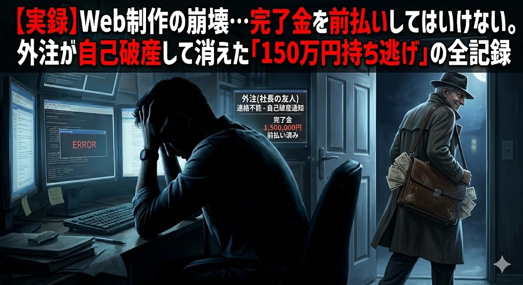 完了金を前払いしてはいけない。外注が自己破産して消えた「150万円持ち逃げ」の全記録